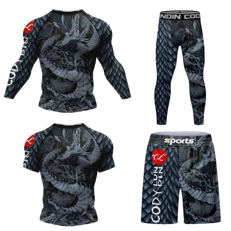 Комплект 3 в 1 Cody Lundin Jiu Jitsu, Dracon рашгард, шорти, футболка. — фото 6