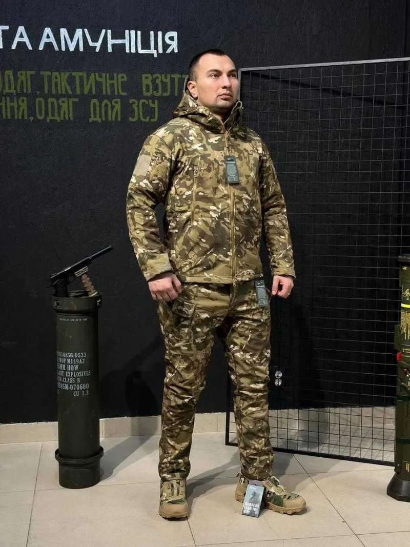 Комплект 3в1 Vanguard Мультикам USA  Тактичний костюм Softshell + термобілизна Esdy + берці Esdy автошнурівка S-XXXL — фото 2