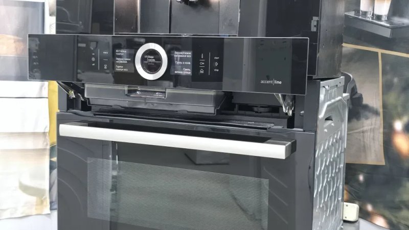Комплект Bosch Accent Line Чорне скло Духовка з парою та Кавомашина — фото 5