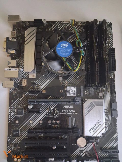 Комплект для апгрейду: Процесор Intel Core i3-10100F, Материнська плата ASUS PRIME B460-PLUS, ОЗУ TeamGroup DARK DDR4 8GB, SSD NVME Samsung 256GB