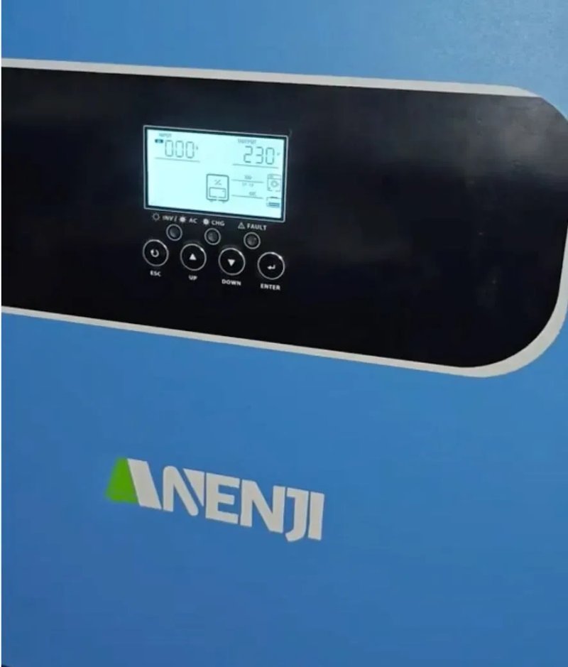 Комплект гібридний сонячний інвертор Anenji 11 кВт 48 В Wi-Fi 2 MPPT + Акумулятор літій залізо фосфатний 10 кВт Dipower з дисплеєм класу А АКБ з BMS — фото 5