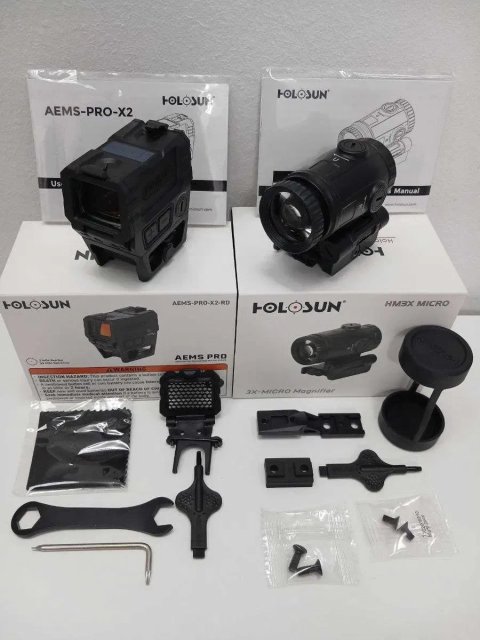 Комплект. Holosun AEMS-PRO-X2-RD + HM3X-MICRO —коллиматор + увеличитель +Чохол AEMS у ПОДАРУНОК