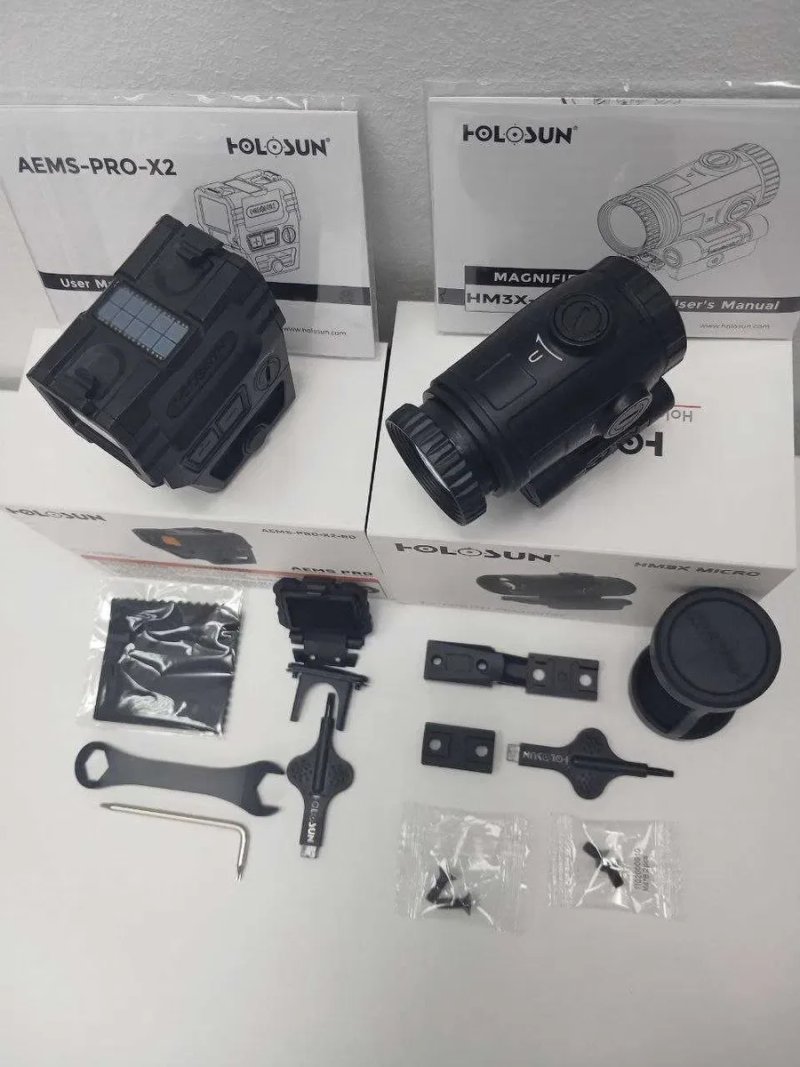 Комплект.  Holosun AEMS-PRO-X2-RD + HM3X-MICRO —коллиматор + увеличитель +Чохол AEMS у ПОДАРУНОК — фото 3