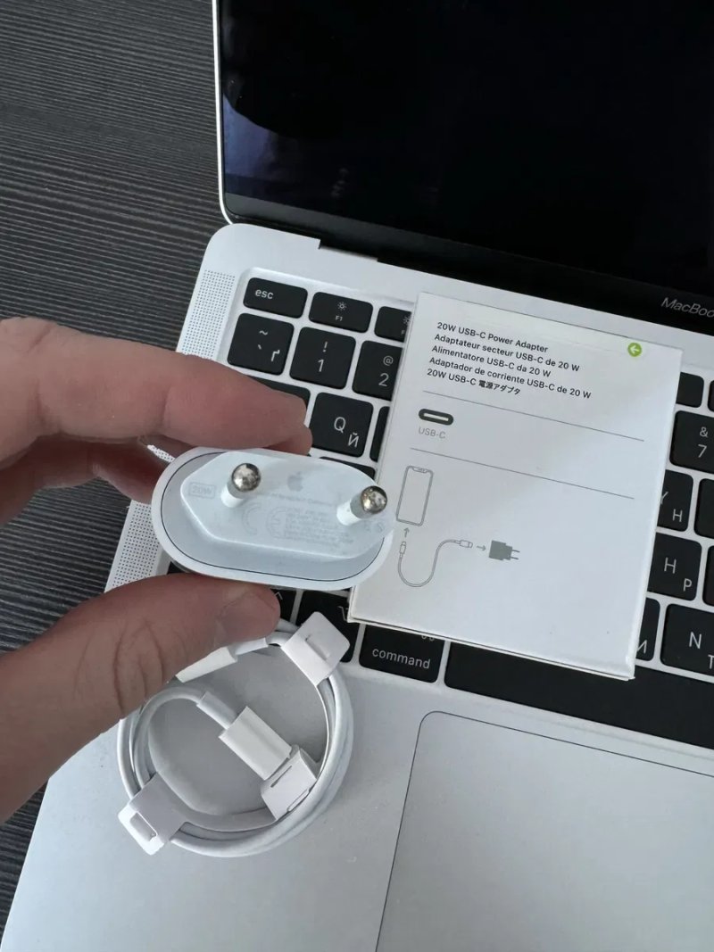 Комплект оригинал 20w быстрая зарядка айфон кабель и блок iphone — фото 3