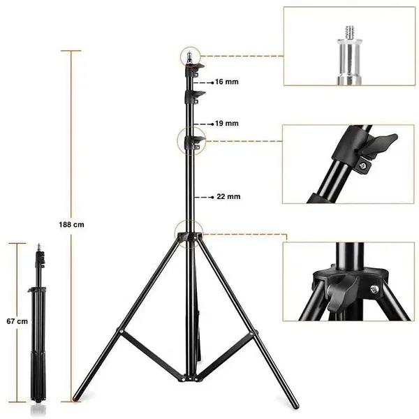 Комплект постійного студійного світла софтбокс  50/70+стійка+лампи 4шт — фото 7