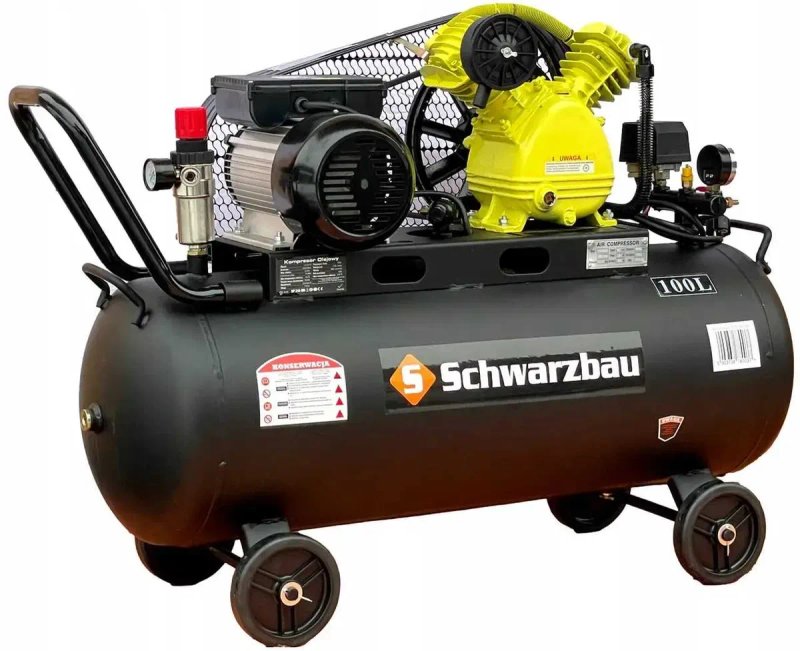 Компресор масляний ремінний 100л Schwarzbau 450л/хвкомпрессор масляный ‼️ ремінний компресор повітряний масляний компресор 100 літрів — фото 3