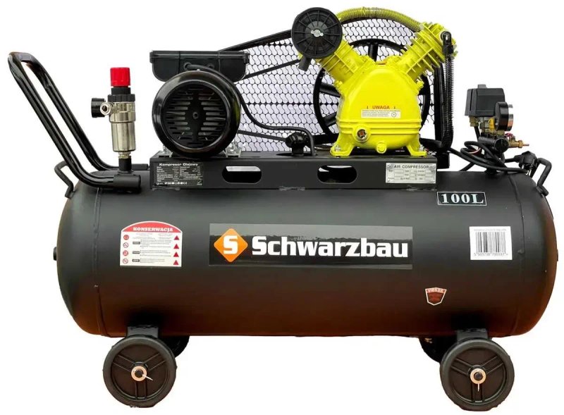 Компресор масляний ремінний 100л Schwarzbau 450л/хвкомпрессор масляный ‼️ ремінний компресор повітряний масляний компресор 100 літрів — фото 4