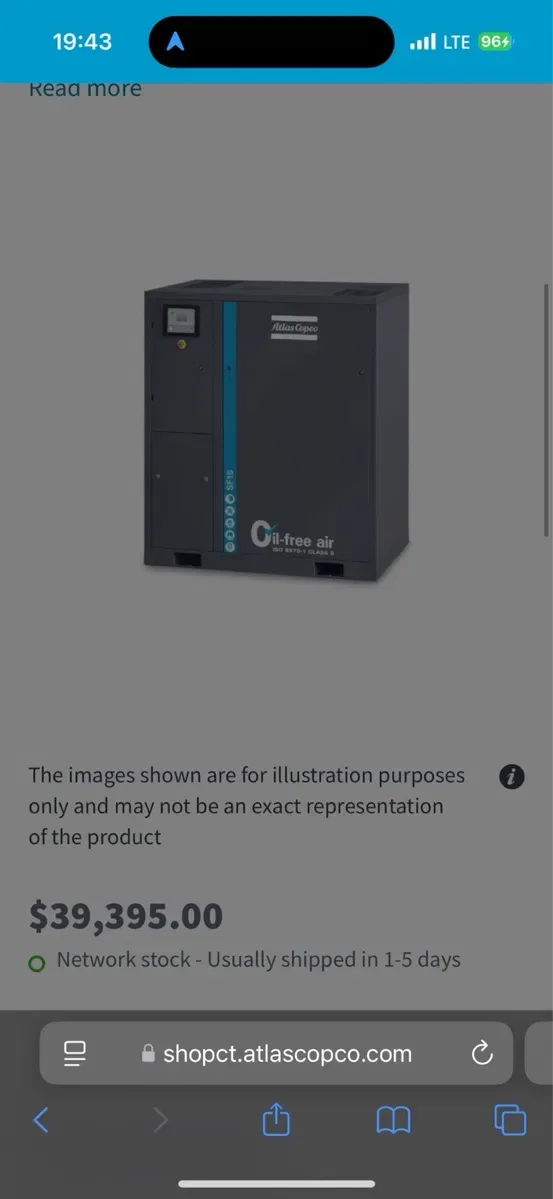 компрессор безмасляный 15кВт Spiral AIR SPR20t (Atlas Copco sf 15 ff) — фото 3