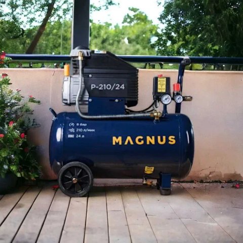 Компрессор масляный MAGNUS 24 л 1500 Вт воздушный 210 л/мин компресор