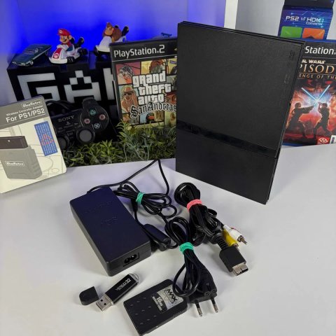 Консоль Sony PlayStation 2 Slim SCPH-7xxx Free MC Boot 16GB Б/У Приставка Плейстейшен 2 Слім Фрі МС Бут асортимент консолей