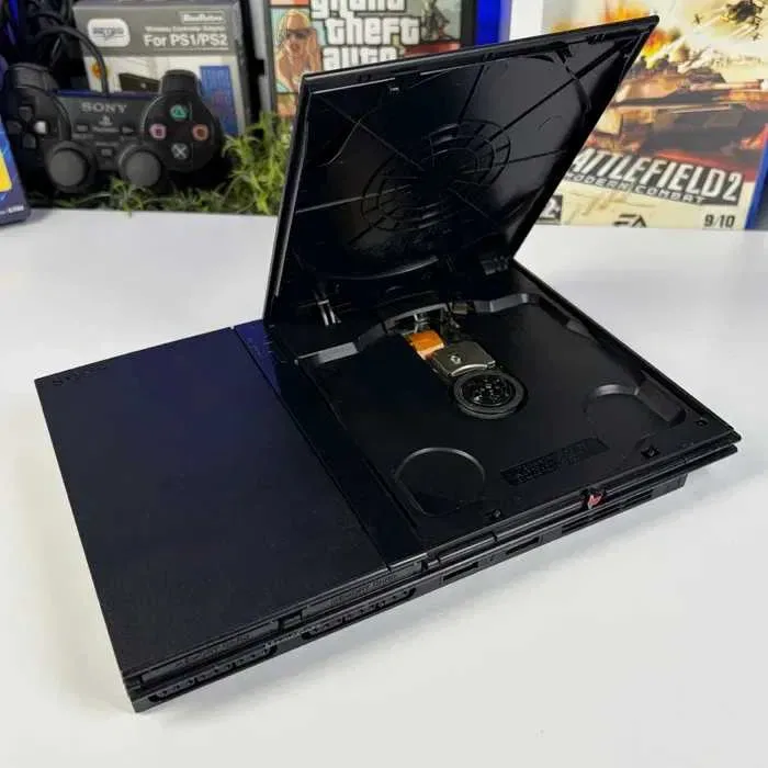 Консоль Sony PlayStation 2 Slim SCPH-7xxx Free MC Boot 16GB Б/У Приставка Плейстейшен 2 Слім Фрі МС Бут асортимент консолей — фото 5