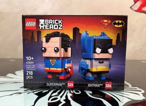 Конструктор LEGO Brick Headz 40859 Фігурки Супермена і Бетмена періоду Золотого віку