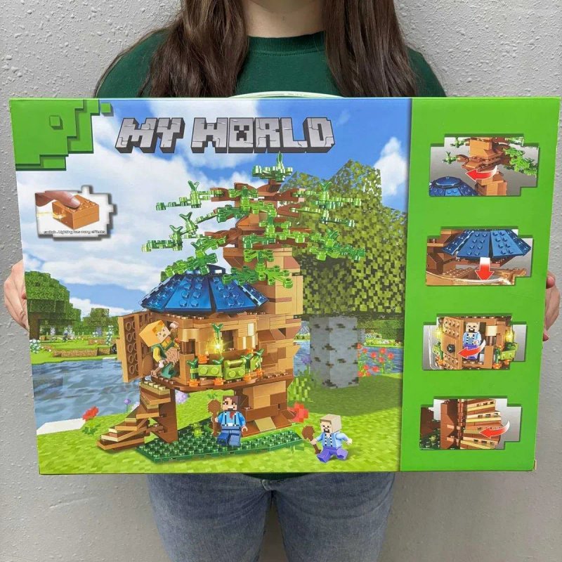 Конструктор Лего Майнкрафт будинок на дереві 587 деталей My World 44123 з підсвічуванням в коробці, набори майнкрафт для дітей — фото 2