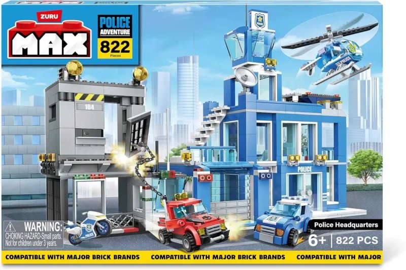 Конструктор Zuru Max Поліцейський відділок з автомобілями, вертольотом — фото 2