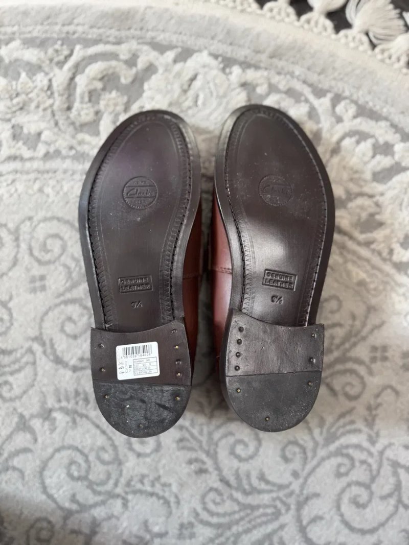 Коричневі шкіряні пені лофери Clarks CraftJames Lofer 43,5 - 27,5 см — фото 7