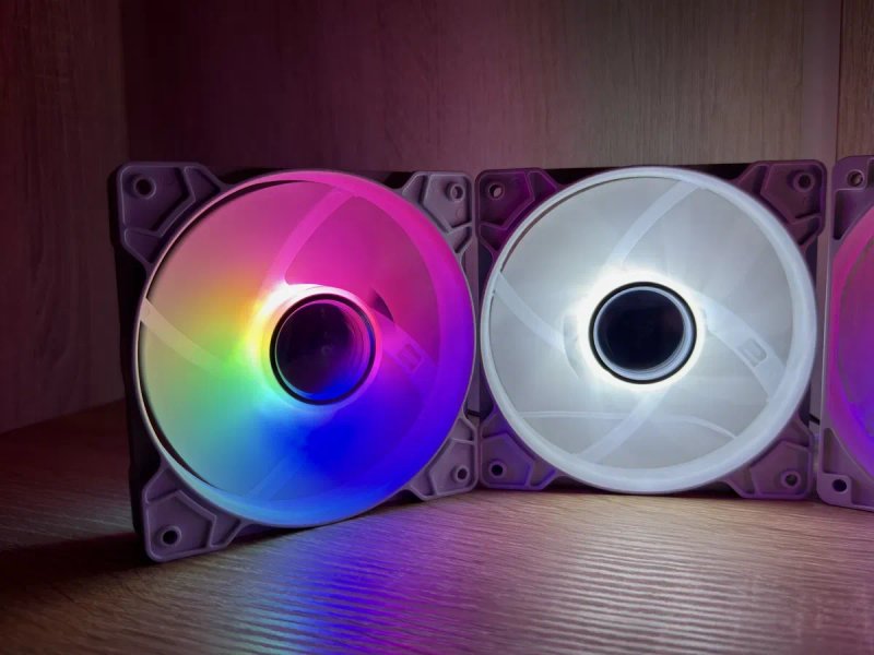 Корпусний Кулер Вентилятор 120mm RGB QiuzAim для ПК Чорний/Білий — фото 2
