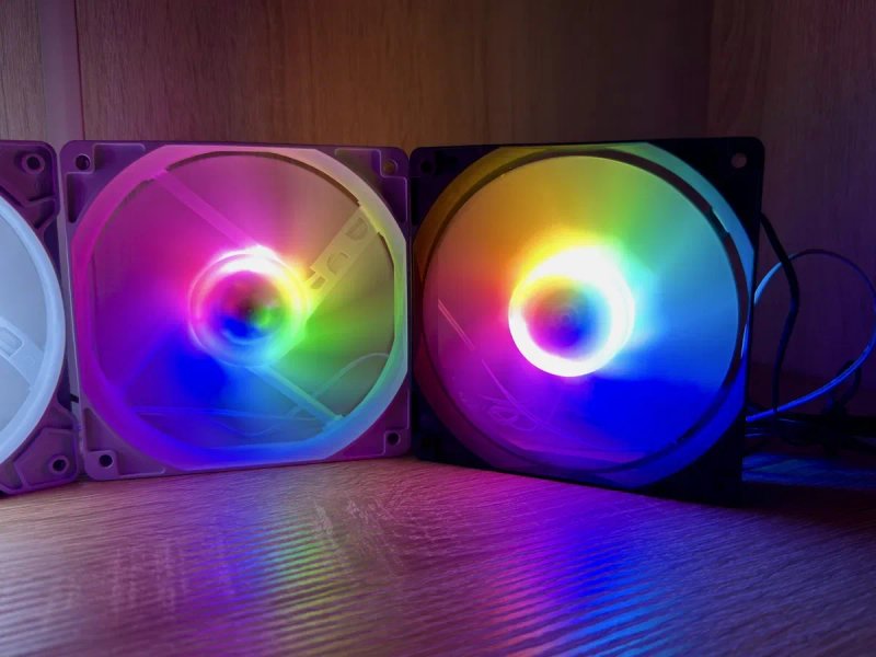 Корпусний Кулер Вентилятор 120mm RGB QiuzAim для ПК Чорний/Білий — фото 3