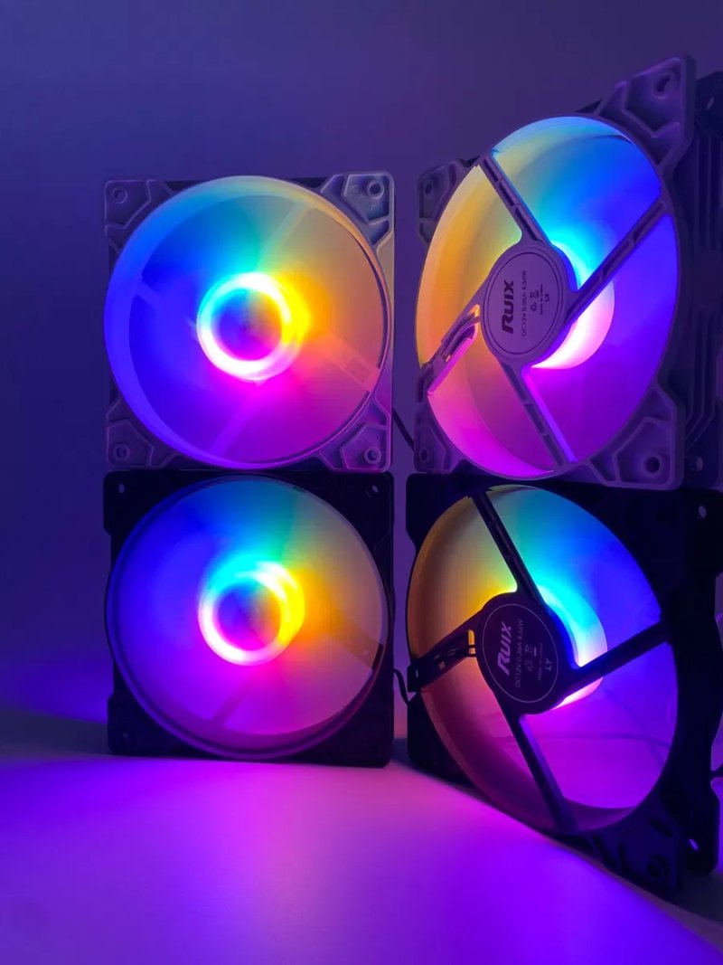 Корпусний Кулер Вентилятор 120mm RGB QiuzAim для ПК Чорний/Білий — фото 6