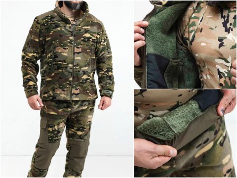 Костюм флісовий на підкладці, чоловічий, мультикам (фліска/куртка + штани)