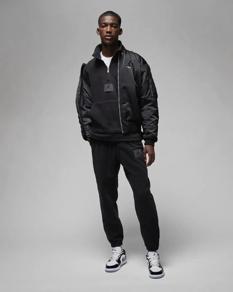 Костюм Nike Jordan Flight Polar Fleece Black Теплый Флис Штаны Худи — фото 5