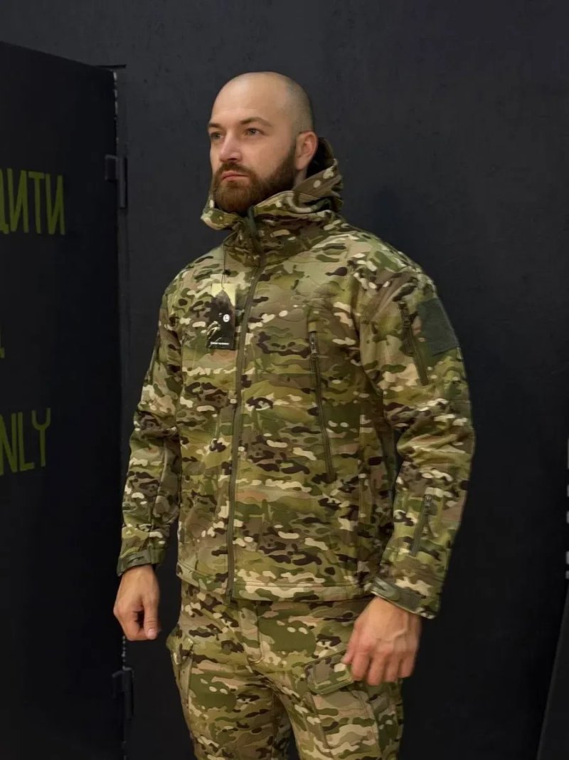 Костюм тактичний військовий Soft Shell Софтшелл Мультикам на флісі куртка штани Outdoor Equipment S-XXXL — фото 2