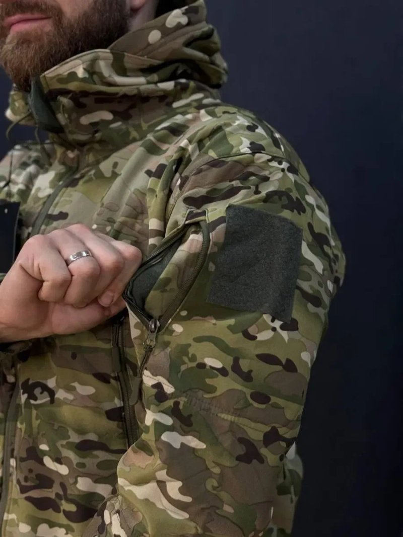 Костюм тактичний військовий Soft Shell Софтшелл Мультикам на флісі куртка штани Outdoor Equipment S-XXXL — фото 3
