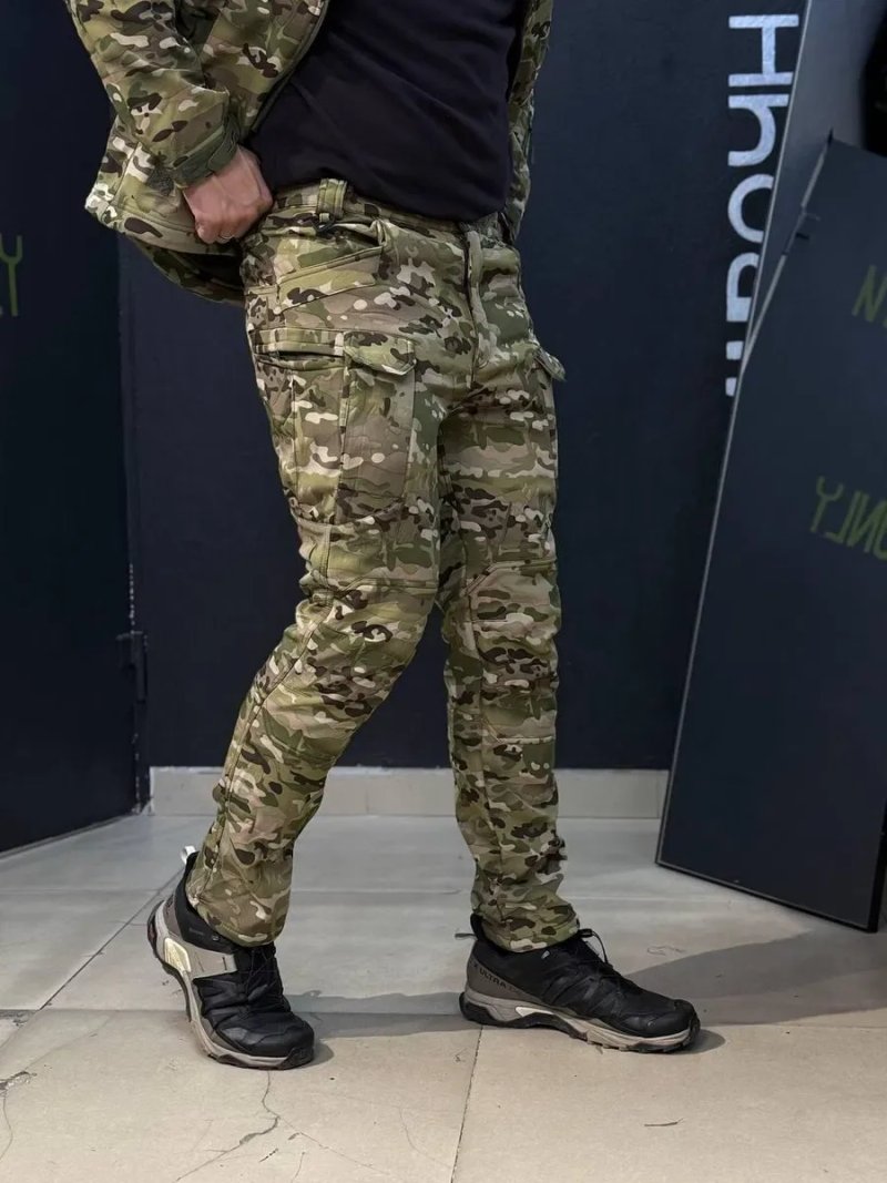 Костюм тактичний військовий Soft Shell Софтшелл Мультикам на флісі куртка штани Outdoor Equipment S-XXXL — фото 6