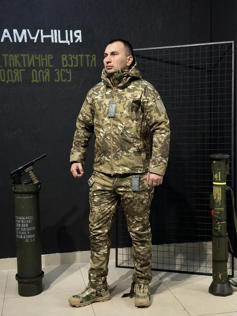 Костюм тактичний військовий VANGUARD Мультикам Soft Shell утеплений Софтшелл куртка + штани Tactical S-XXXXL — фото 2