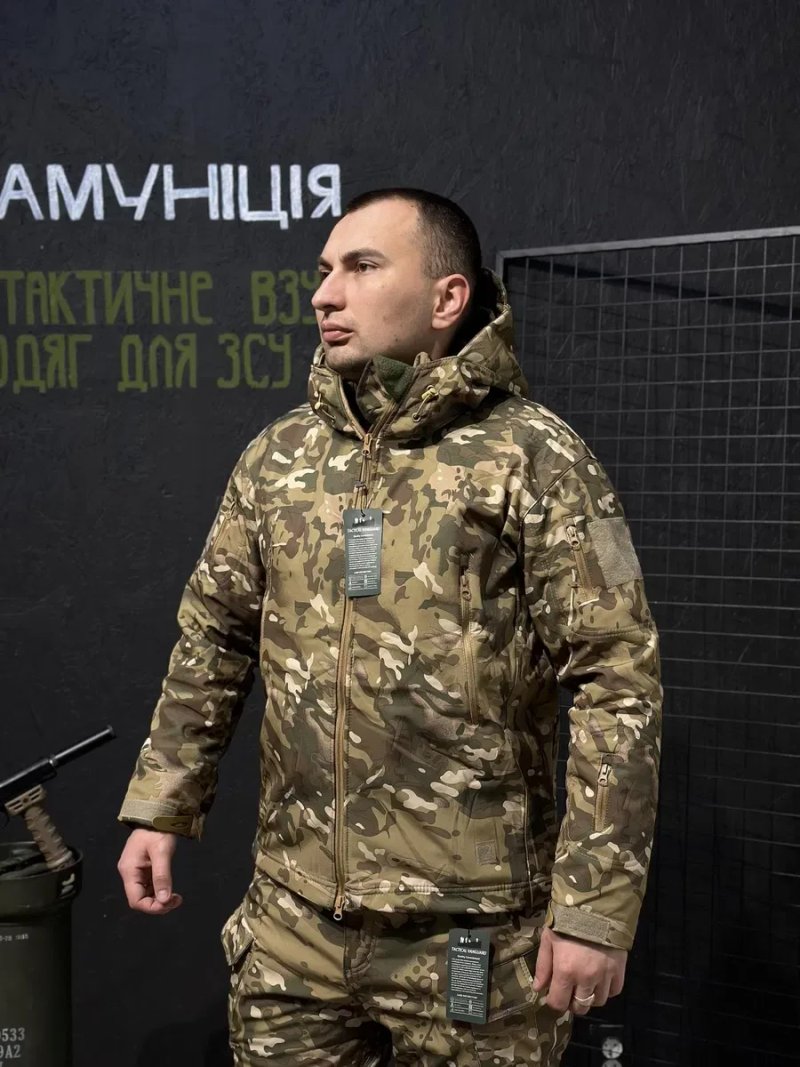 Костюм тактичний військовий VANGUARD Мультикам Soft Shell утеплений Софтшелл куртка + штани Tactical S-XXXXL — фото 6