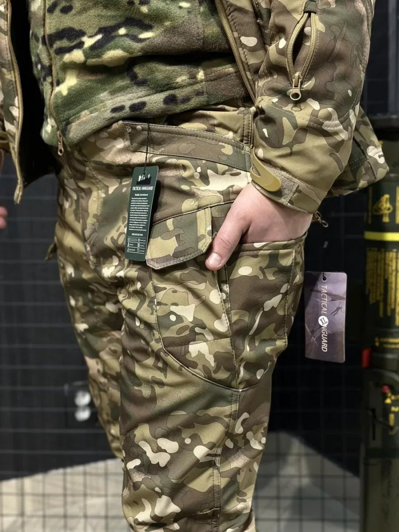 Костюм тактичний військовий VANGUARD Мультикам Soft Shell утеплений Софтшелл куртка + штани Tactical S-XXXXL — фото 8