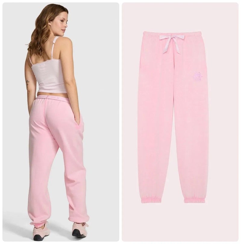 Костюм жіночий вікторія сікрет вільний крій легкий фліс victoria's secret pink - оригінал США — фото 2