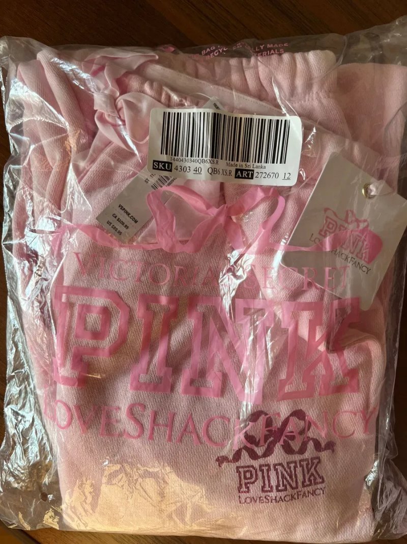 Костюм жіночий вікторія сікрет вільний крій легкий фліс victoria's secret pink - оригінал США — фото 5