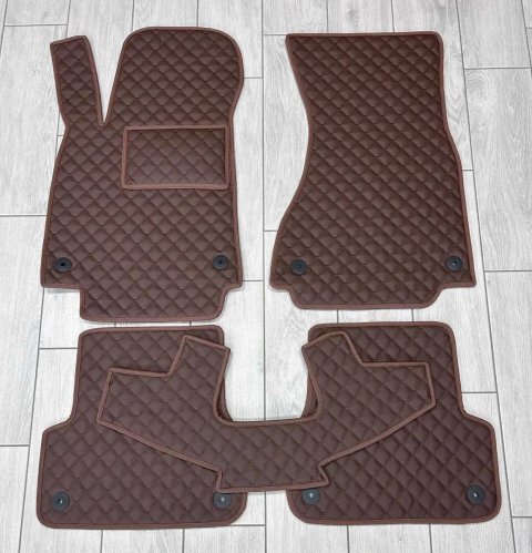 Коврики в салон Екошкіра для Audi Q3 2011-2016 / 2016-2024 Ауди Ку3 / коврики в салон для ауди ку3 / автоковрики ауди ку3 / экокожа коврики ауди ку3