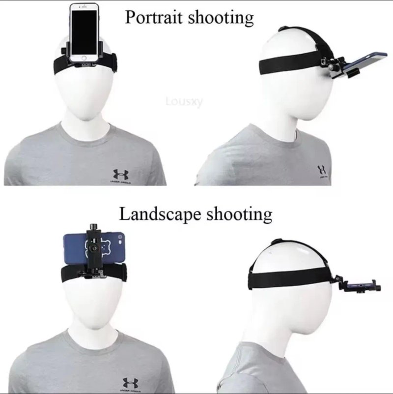 Крепление держатель на голову для смартфона и екшн камер GoPro, Xiaomi — фото 6