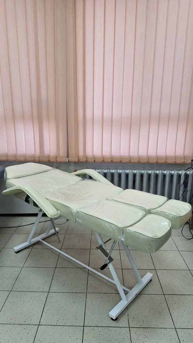 Крісло кушетка 240 для педикюру та косметології  ГАРАНТІЯ беж та білий — фото 4