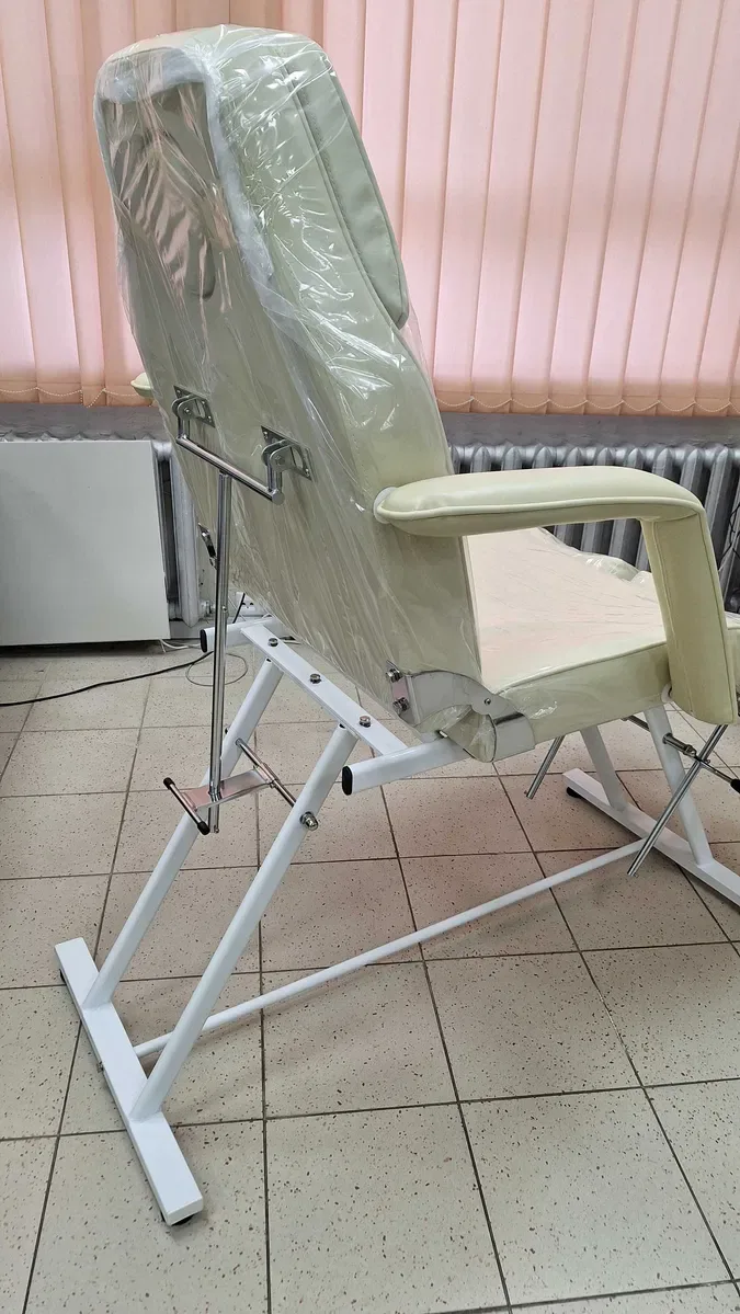 Крісло кушетка 240 для педикюру та косметології  ГАРАНТІЯ беж та білий — фото 6