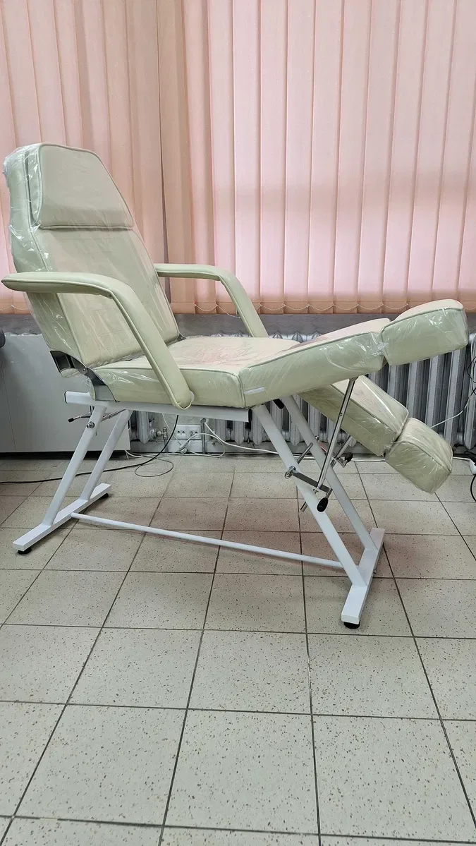 Крісло кушетка 240 для педикюру та косметології  ГАРАНТІЯ беж та білий — фото 7