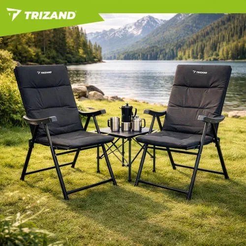 Крісло розкладне Trizand 27610 Чорний рибацьке кірсло Туристичне крісло стул рибацький — фото 2