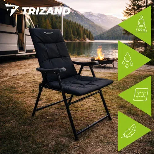 Крісло розкладне Trizand 27610 Чорний рибацьке кірсло Туристичне крісло стул рибацький — фото 5