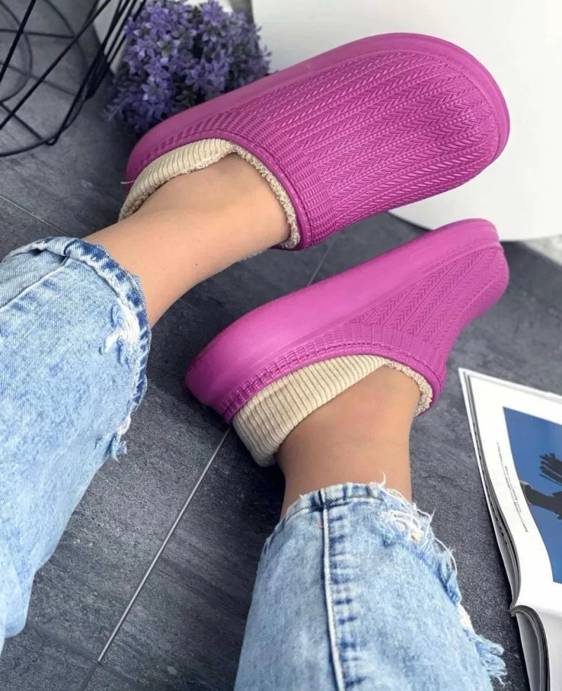 Крокси сабо жіночі зимові ,crocs,кроксы женские зимние теплі тапочки — фото 4