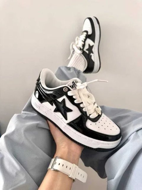 Кросівки A Bathing Ape Bape Sta M2 Black/White premium | Кроссовки жіночі чоловічі