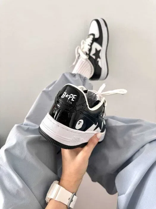 Кросівки A Bathing Ape Bape Sta M2 Black/White premium | Кроссовки жіночі чоловічі — фото 2
