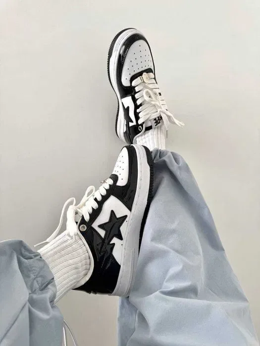 Кросівки A Bathing Ape Bape Sta M2 Black/White premium | Кроссовки жіночі чоловічі — фото 3