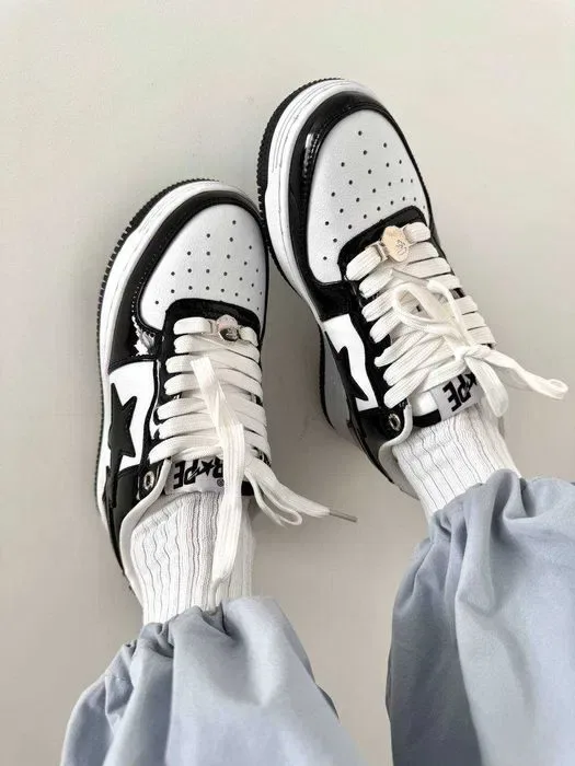 Кросівки A Bathing Ape Bape Sta M2 Black/White premium | Кроссовки жіночі чоловічі — фото 5
