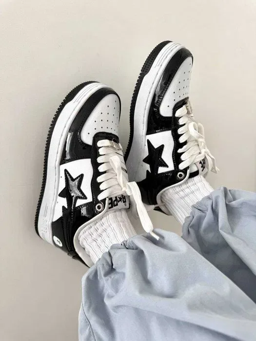 Кросівки A Bathing Ape Bape Sta M2 Black/White premium | Кроссовки жіночі чоловічі — фото 8
