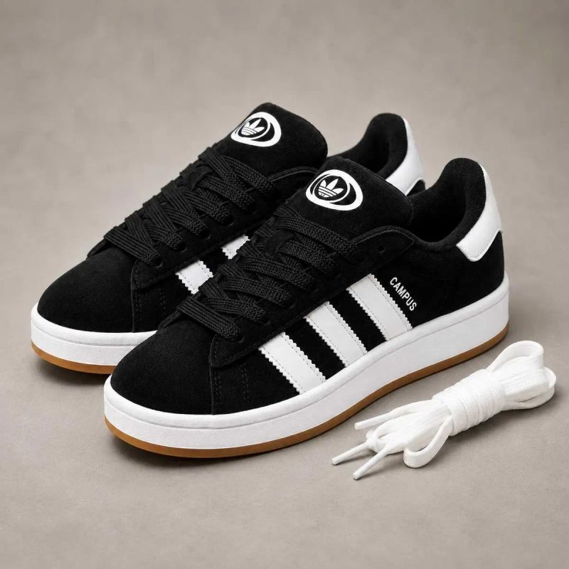 Кросівки Adidas Campus чорні та чорно-білі замшеві унісекс 37-41 без передоплати — фото 2