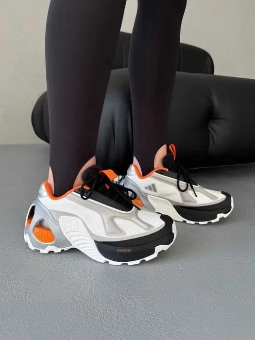 Кросівки Adidas Edge Runner White/Black/Orange premium | Кроссовки Адидас жіночі чоловічі — фото 4