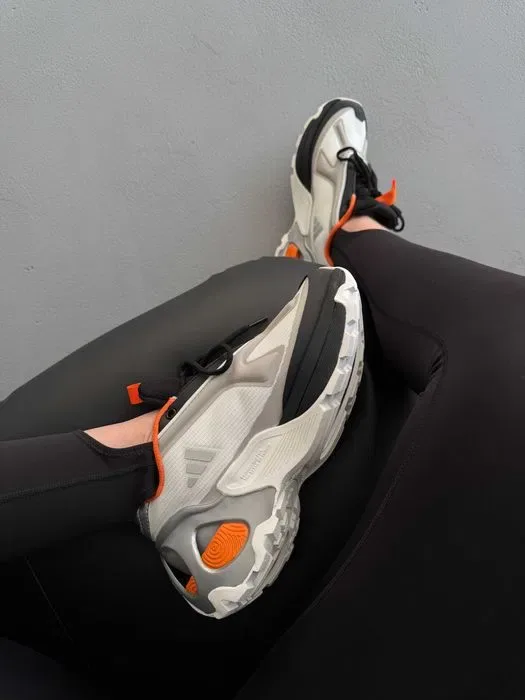 Кросівки Adidas Edge Runner White/Black/Orange premium | Кроссовки Адидас жіночі чоловічі — фото 6