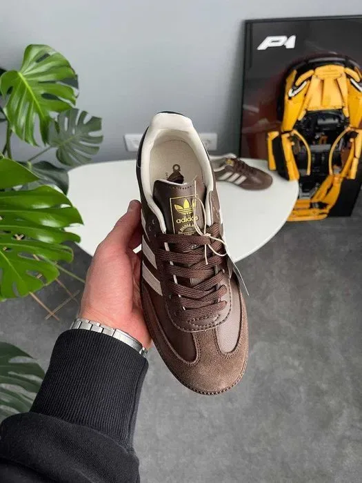 Кросівки Adidas Samba OG Dark Brown Beige Gum premium | Кроссовки Адидас жіночі — фото 6