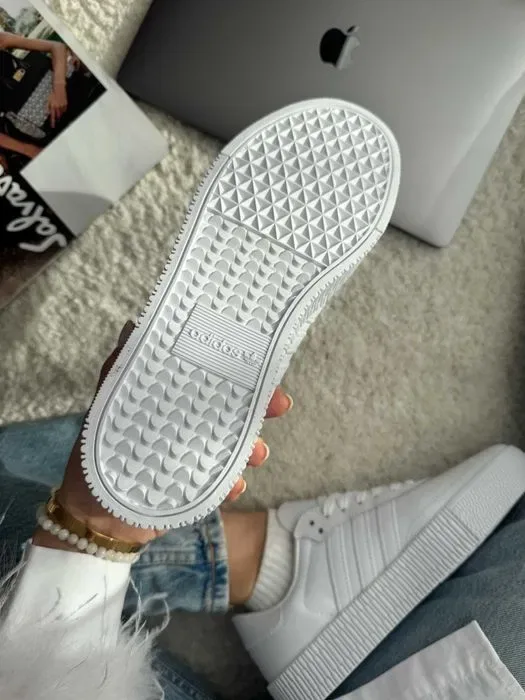 Кросівки Adidas Samba Platform Triple White premium | Кроссовки Адидас жіночі чоловічі — фото 6